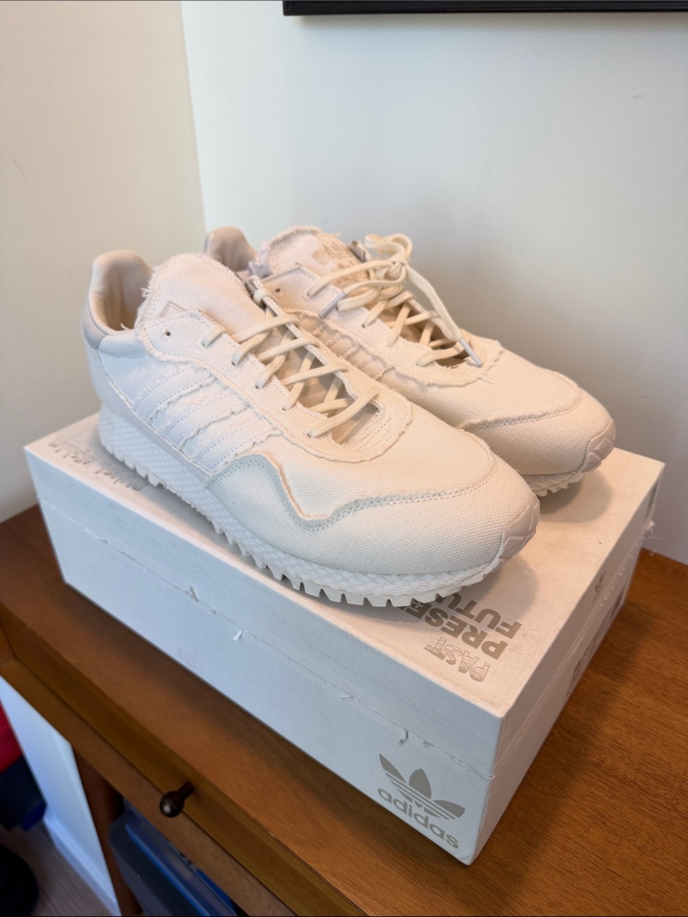 Daniel Arsham x adidas New York White Canvas Low-Top Sneakers